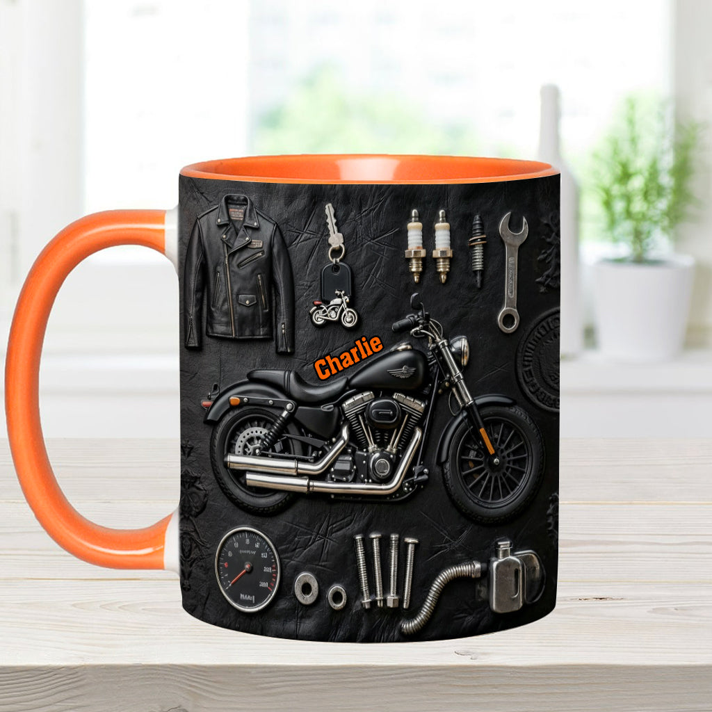 Motorcycle - Personalized Biker Accent Mug & Coaster