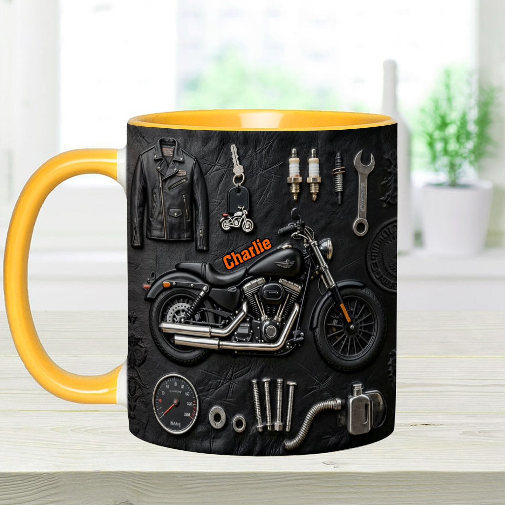 Motorcycle - Personalized Biker Accent Mug & Coaster
