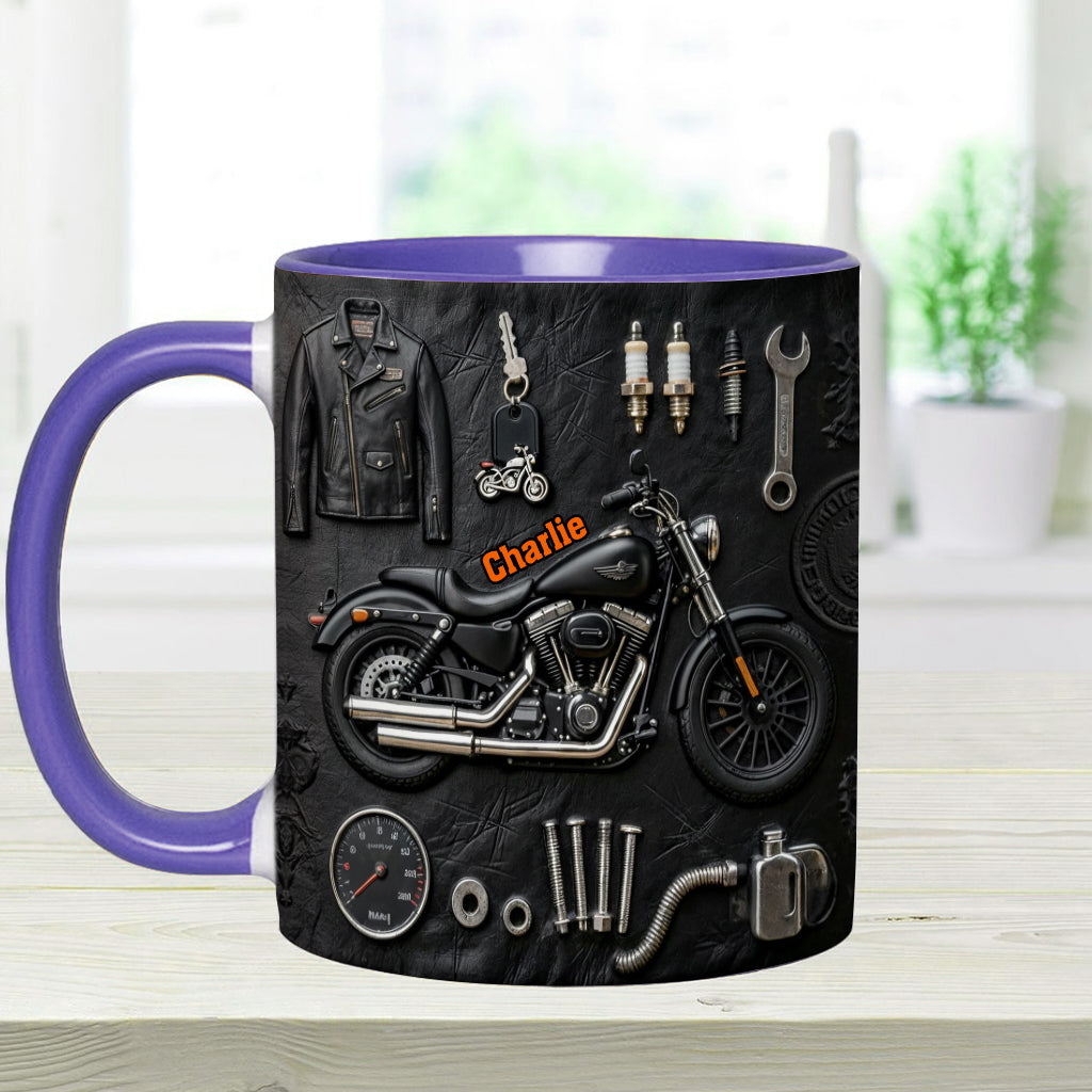 Motorcycle - Personalized Biker Accent Mug & Coaster