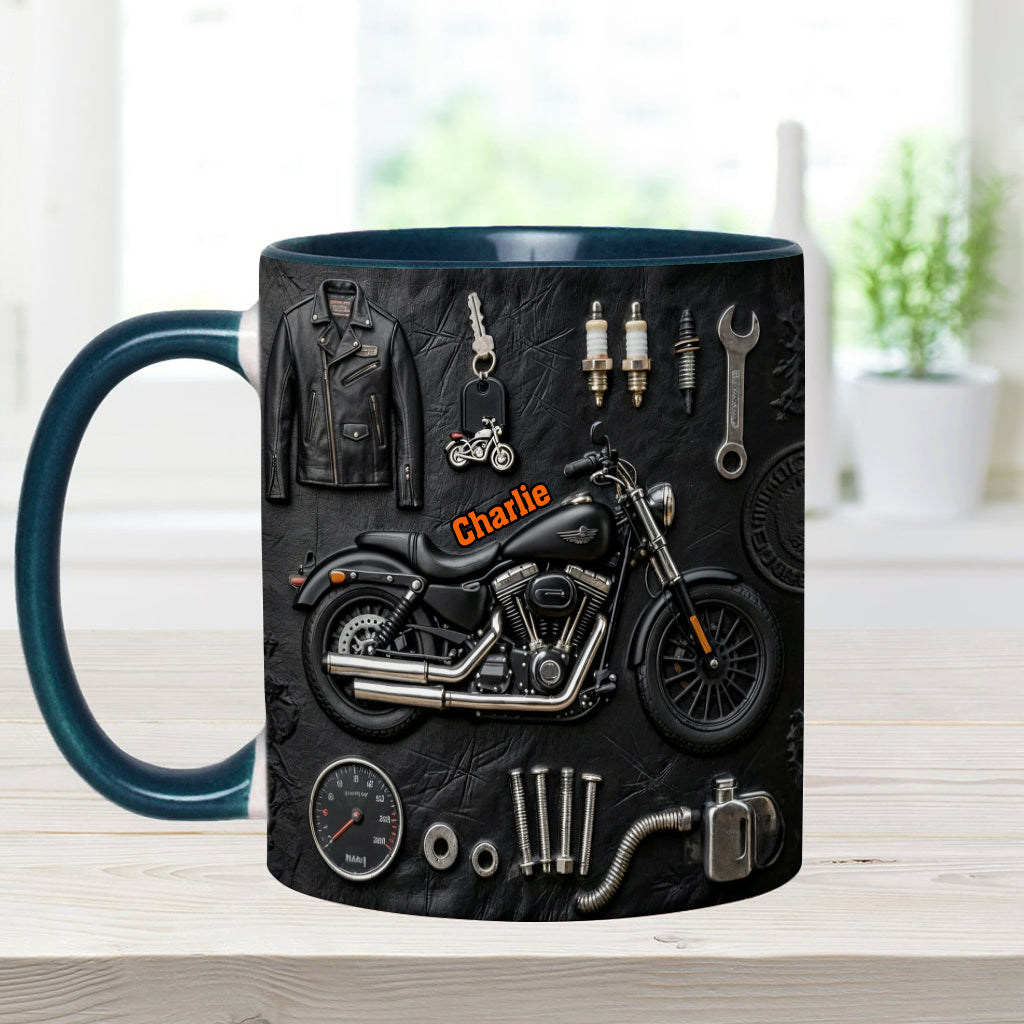 Motorcycle - Personalized Biker Accent Mug & Coaster