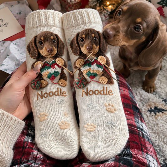 Merry Christmas - Personalized Dog Socks