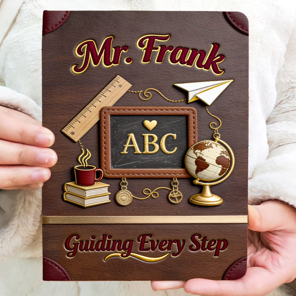 Vintage Teacher - Personalized Teacher Leather Journal