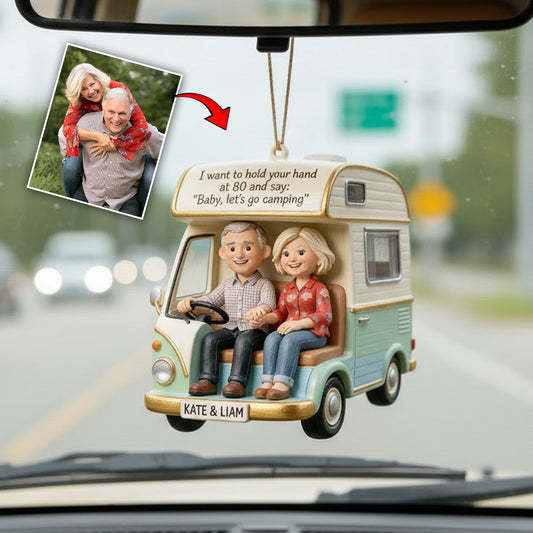 Let's Go Camping - Personalized Camping Transparent Car Ornament