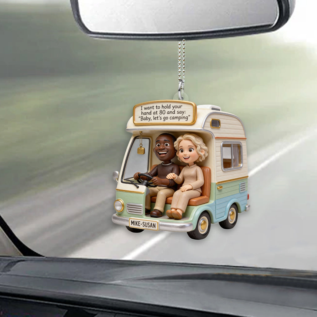 Let's Go Camping - Personalized Camping Transparent Car Ornament
