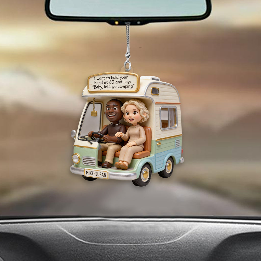 Let's Go Camping - Personalized Camping Transparent Car Ornament