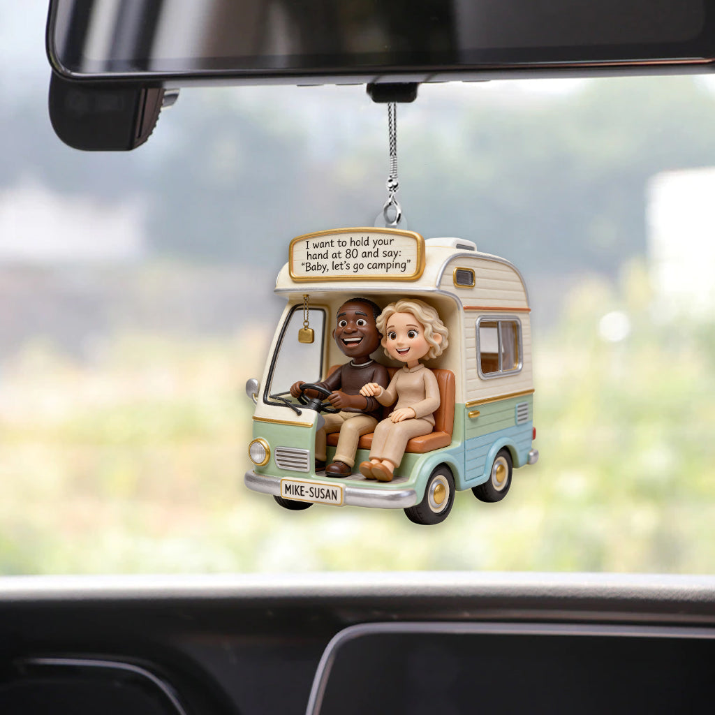 Let's Go Camping - Personalized Camping Transparent Car Ornament