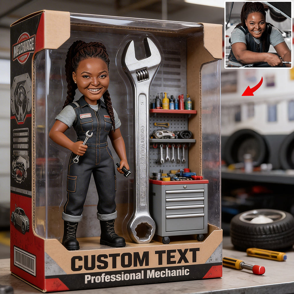 Mechanic With Wrench & Gears - Garage Decor - Personalized Mechanic Custom Shaped Acrylic Plaque