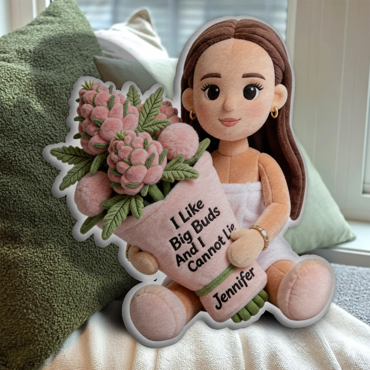 Lustiges Gras-Kissen – personalisiertes Kissen in Form von Gras aus Kunstfell