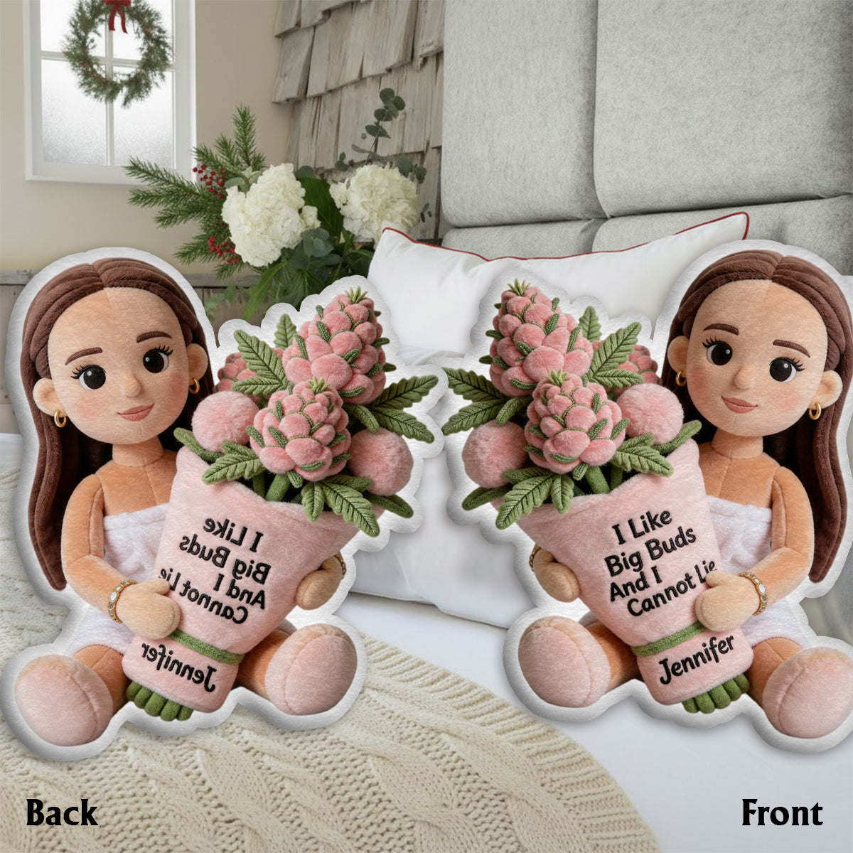 Lustiges Gras-Kissen – personalisiertes Kissen in Form von Gras aus Kunstfell