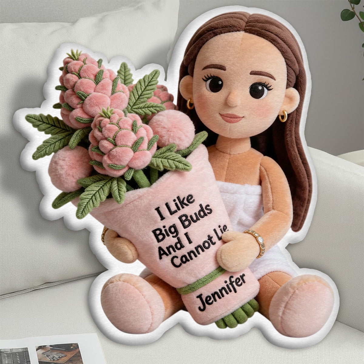 Lustiges Gras-Kissen – personalisiertes Kissen in Form von Gras aus Kunstfell