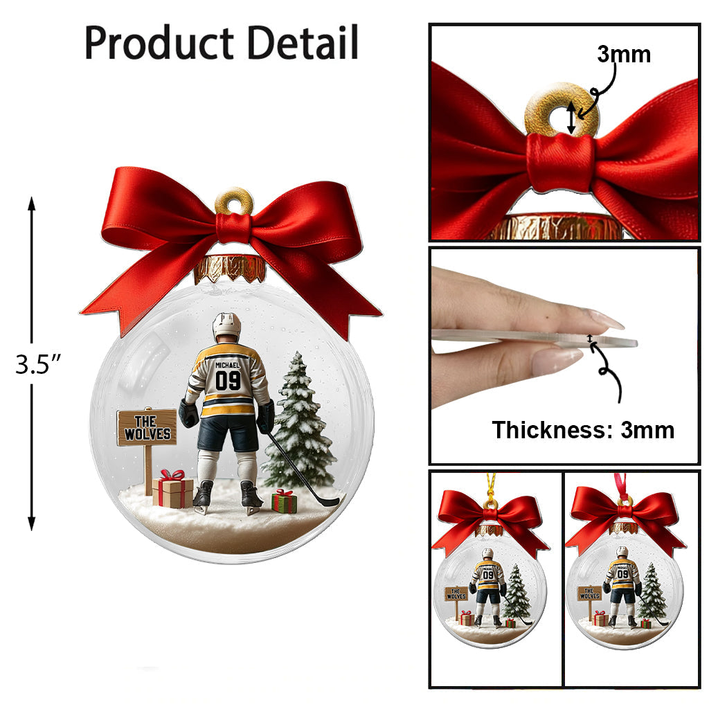 Hockey Team - Personalized Hockey Transparent Ornament