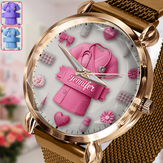 Nursing Is A Work Of Heart - Personalized Nurse Women Hand Watch