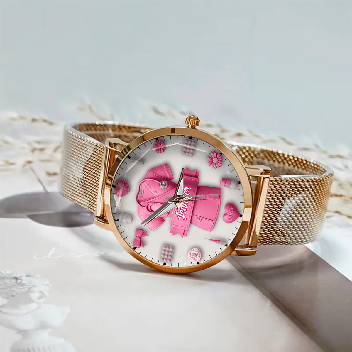 Nursing Is A Work Of Heart - Personalized Nurse Women Hand Watch
