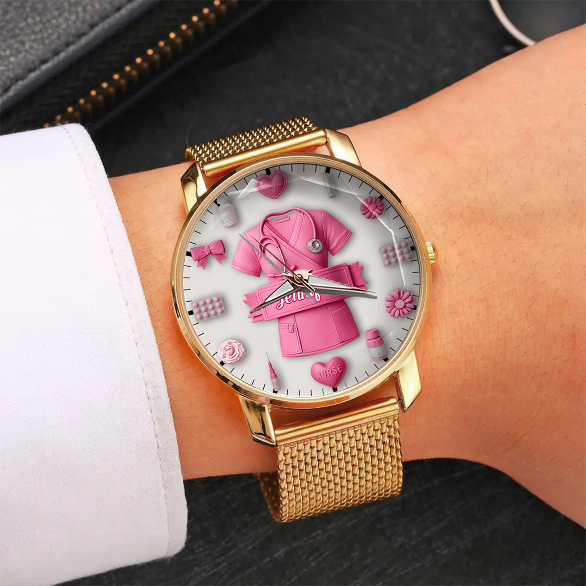 Nursing Is A Work Of Heart - Personalized Nurse Women Hand Watch