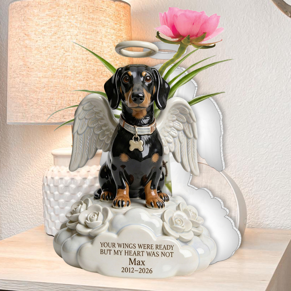 Angel Dog - Personalized Dog Custom Shape Acrylic Flower Vase