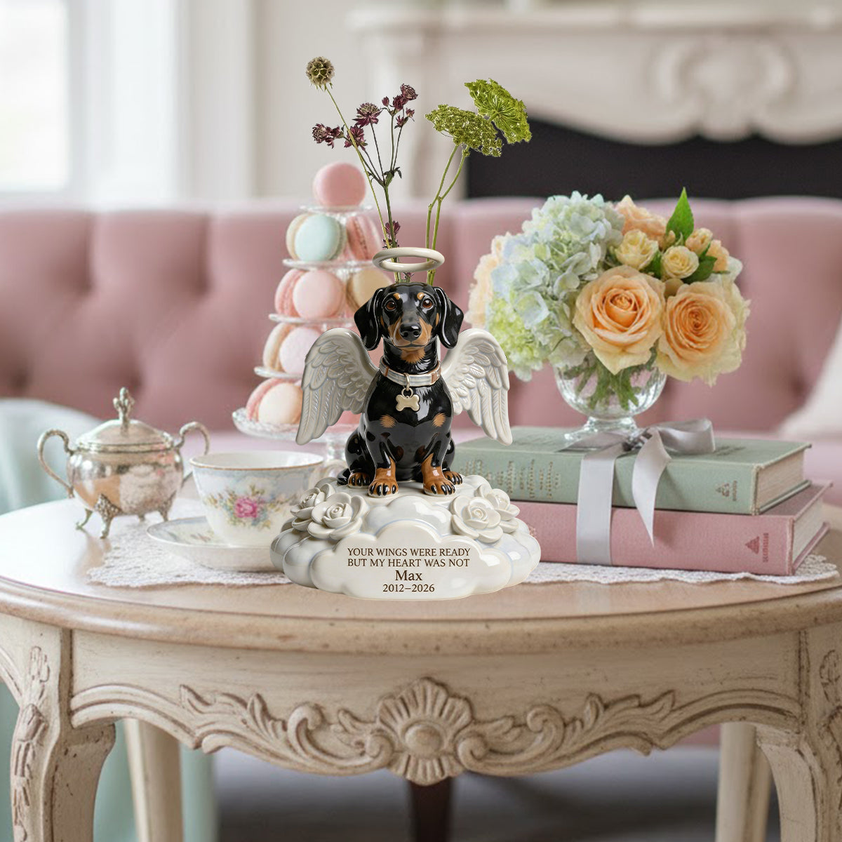 Angel Dog - Personalized Dog Custom Shape Acrylic Flower Vase