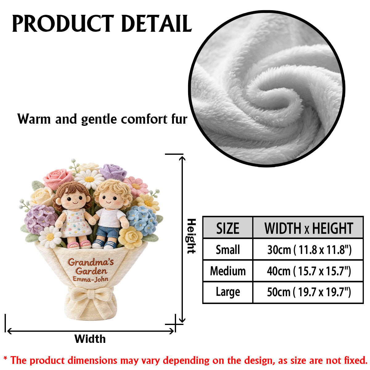 Grandma's Garden - Personalized Grandma Premium Faux Fur Pillow