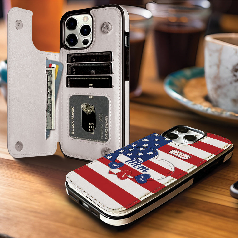 Joyeux 4 juillet ! Étui portefeuille pliable personnalisé pour téléphone portable, idéal pour la fête nationale américaine (4 juillet).