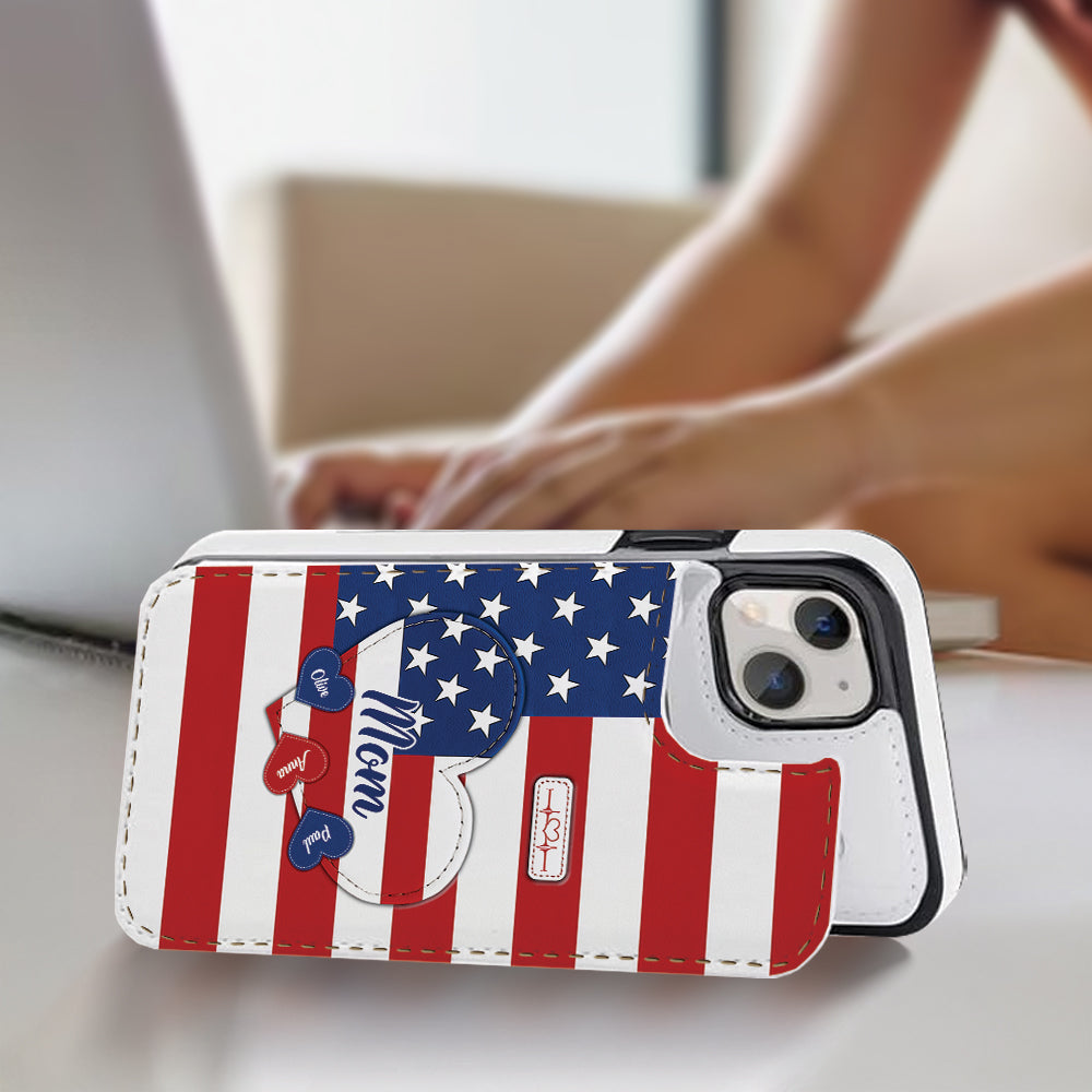 Joyeux 4 juillet ! Étui portefeuille pliable personnalisé pour téléphone portable, idéal pour la fête nationale américaine (4 juillet).