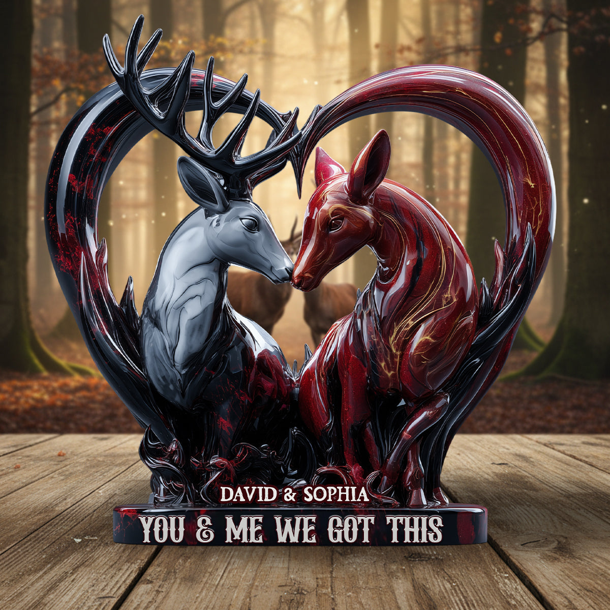 You & Me We Got This - Personalized Hunting Custom Shaped Acrylic Plaque