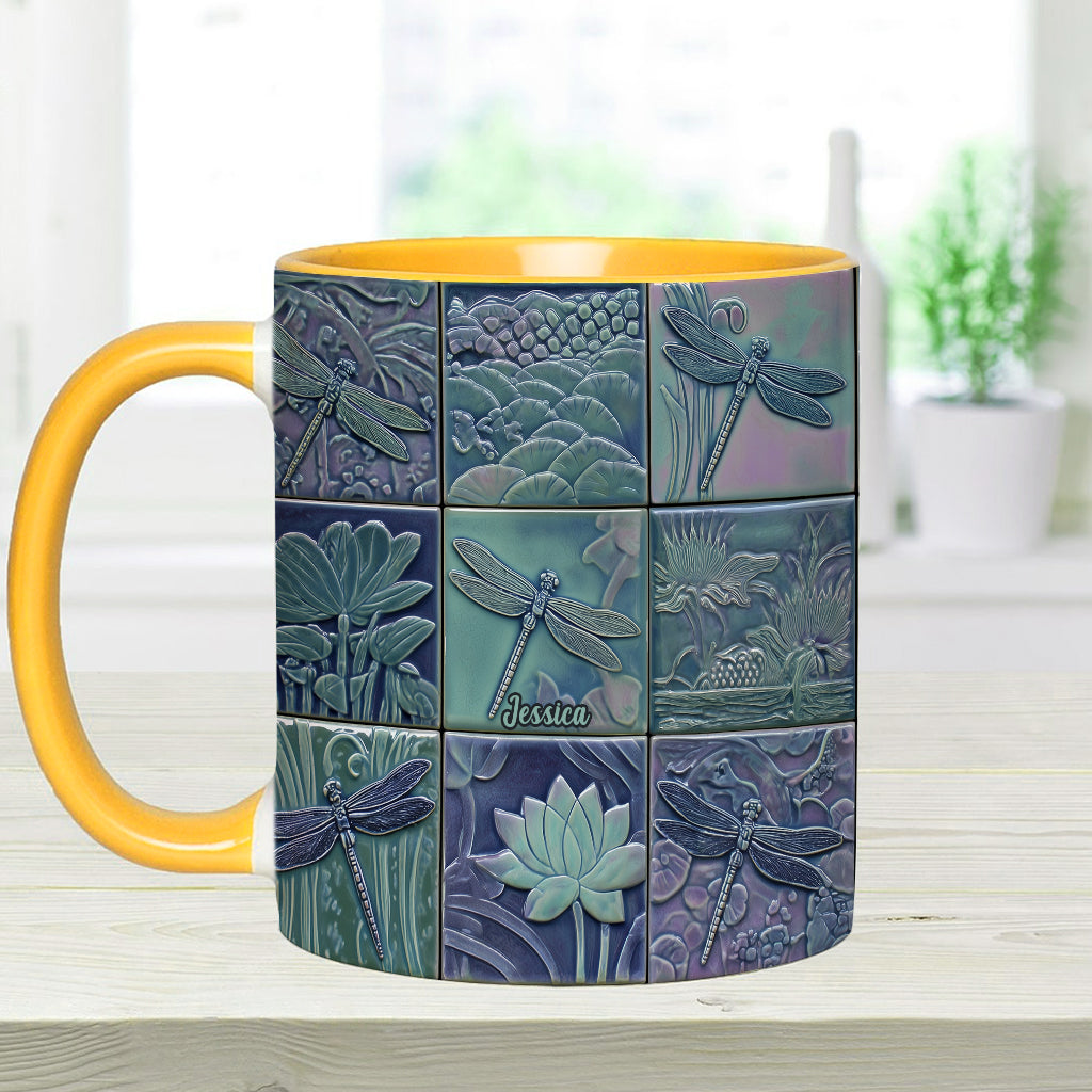 Just A Girl Who Loves Dragonfly - Personalized Dragonfly Accent Mug