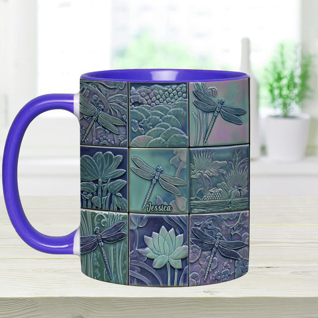 Just A Girl Who Loves Dragonfly - Personalized Dragonfly Accent Mug