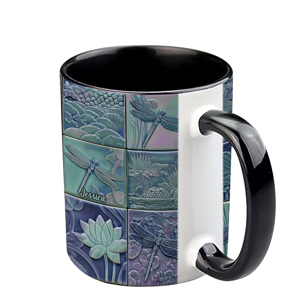 Just A Girl Who Loves Dragonfly - Personalized Dragonfly Accent Mug
