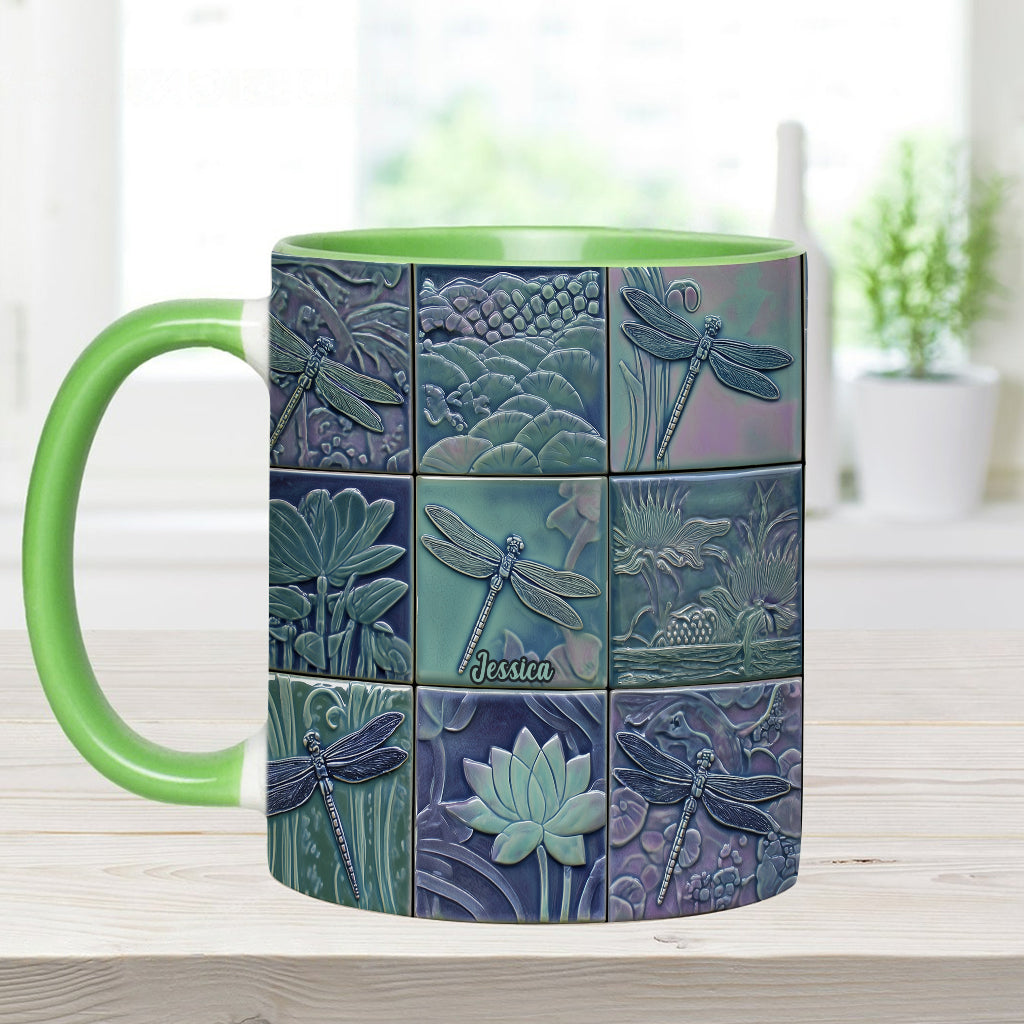 Just A Girl Who Loves Dragonfly - Personalized Dragonfly Accent Mug