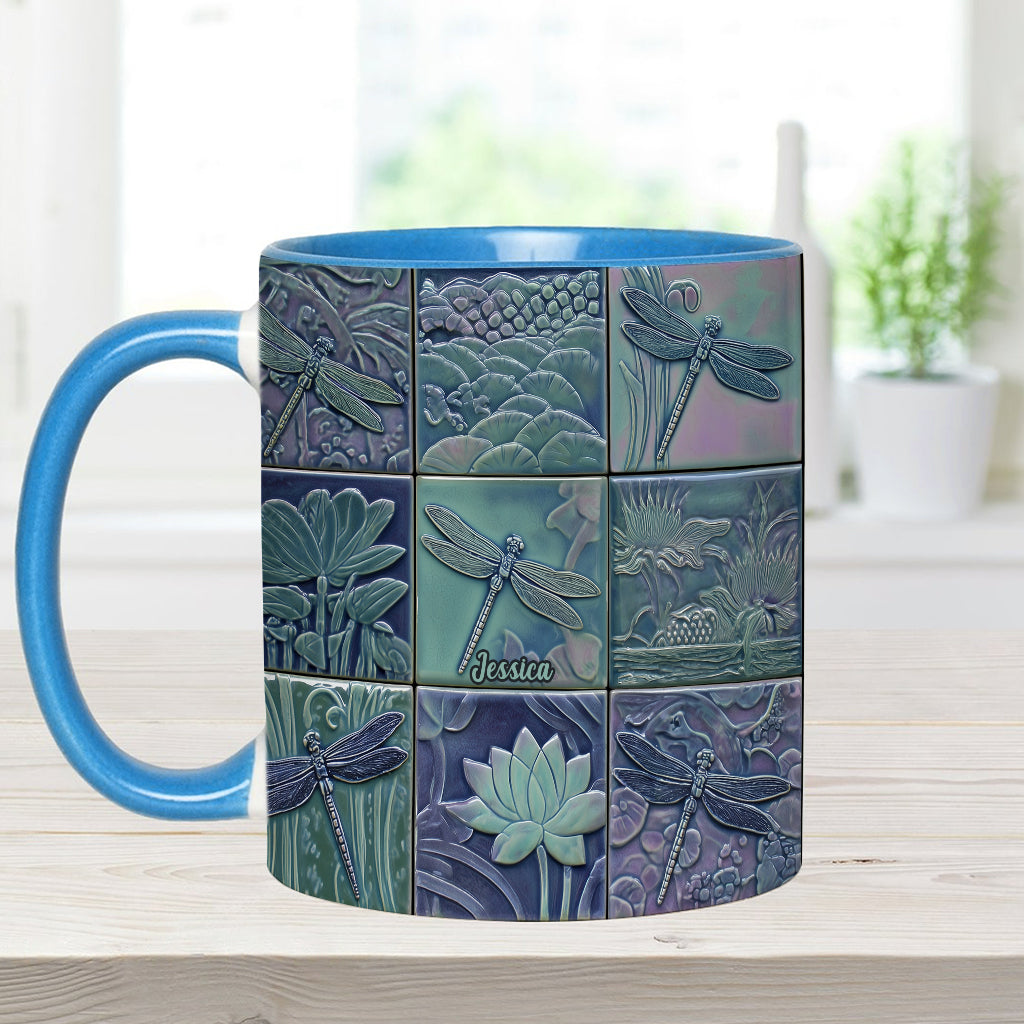 Just A Girl Who Loves Dragonfly - Personalized Dragonfly Accent Mug
