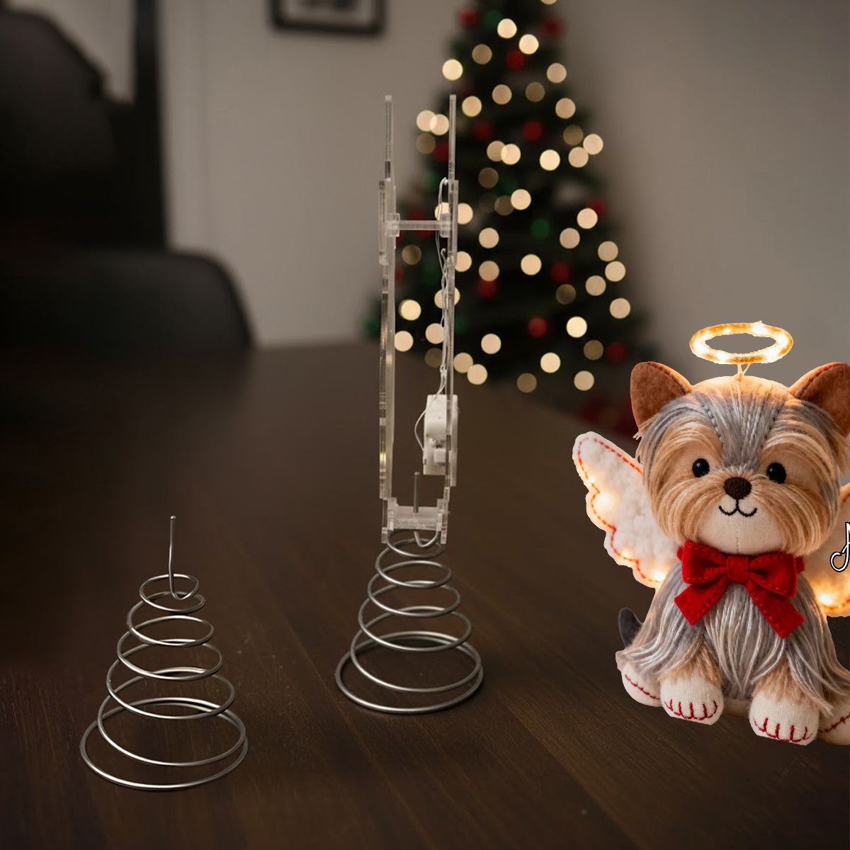 Merry Christmas - Personalized Dog LED Light Tree Topper
