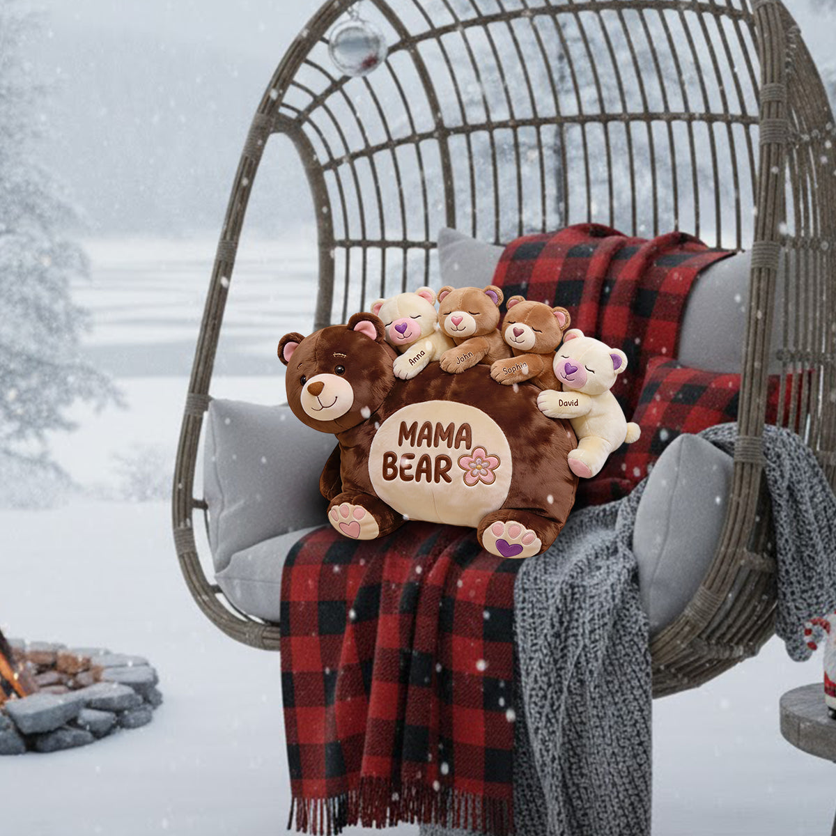 Geschenk für Mama und Oma – Personalisiertes Kissen in Form eines Muttertags aus Kunstfell