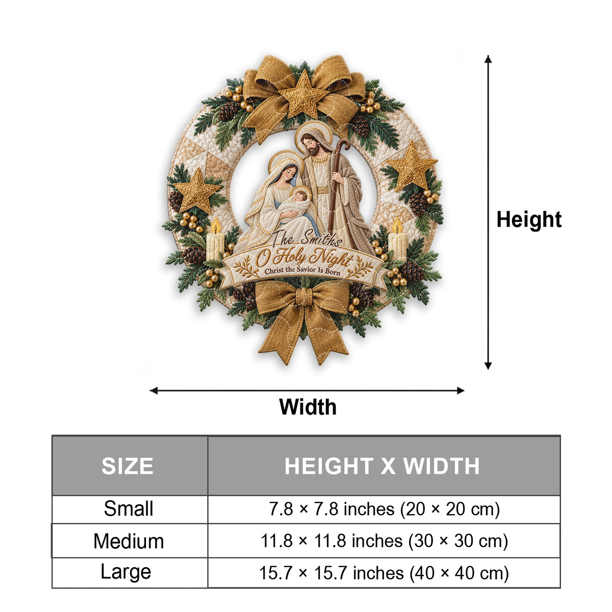 Believe Christmas Gift - Personalized Christian Quilted Door Hanger
