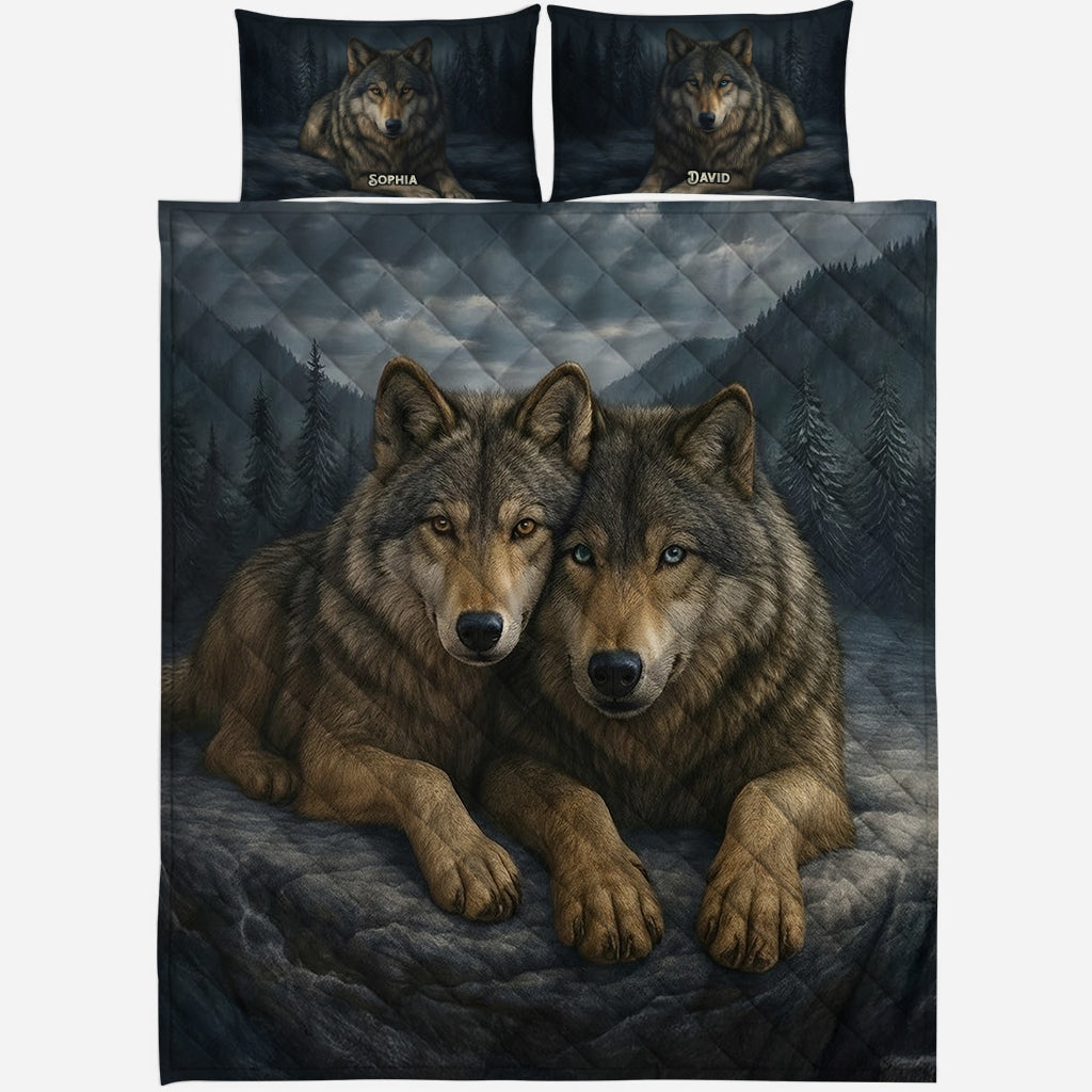 Wolf Lover - Personalized Wolf Quilt Set