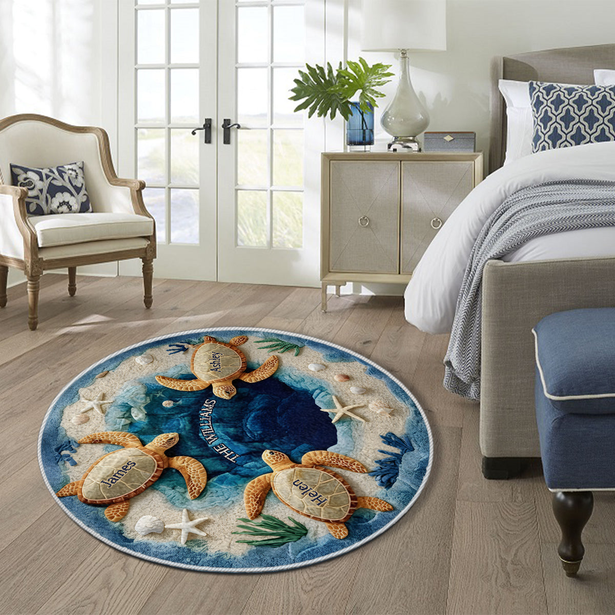 Our Family - Personalized Turtle Non-Slip Tufted Rug
