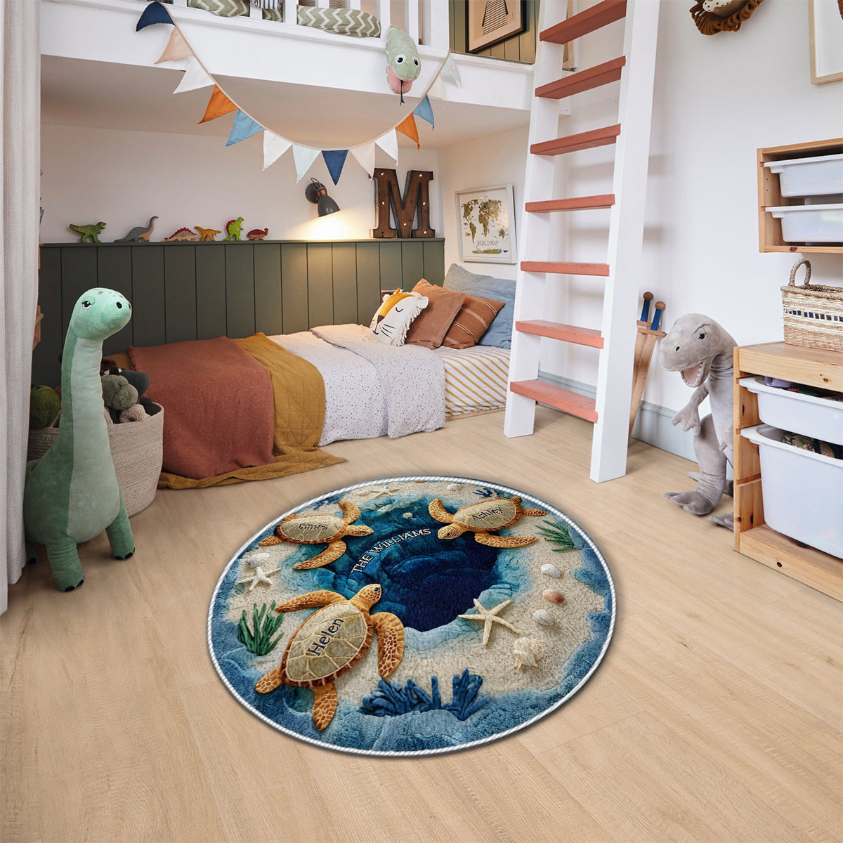 Our Family - Personalized Turtle Non-Slip Tufted Rug