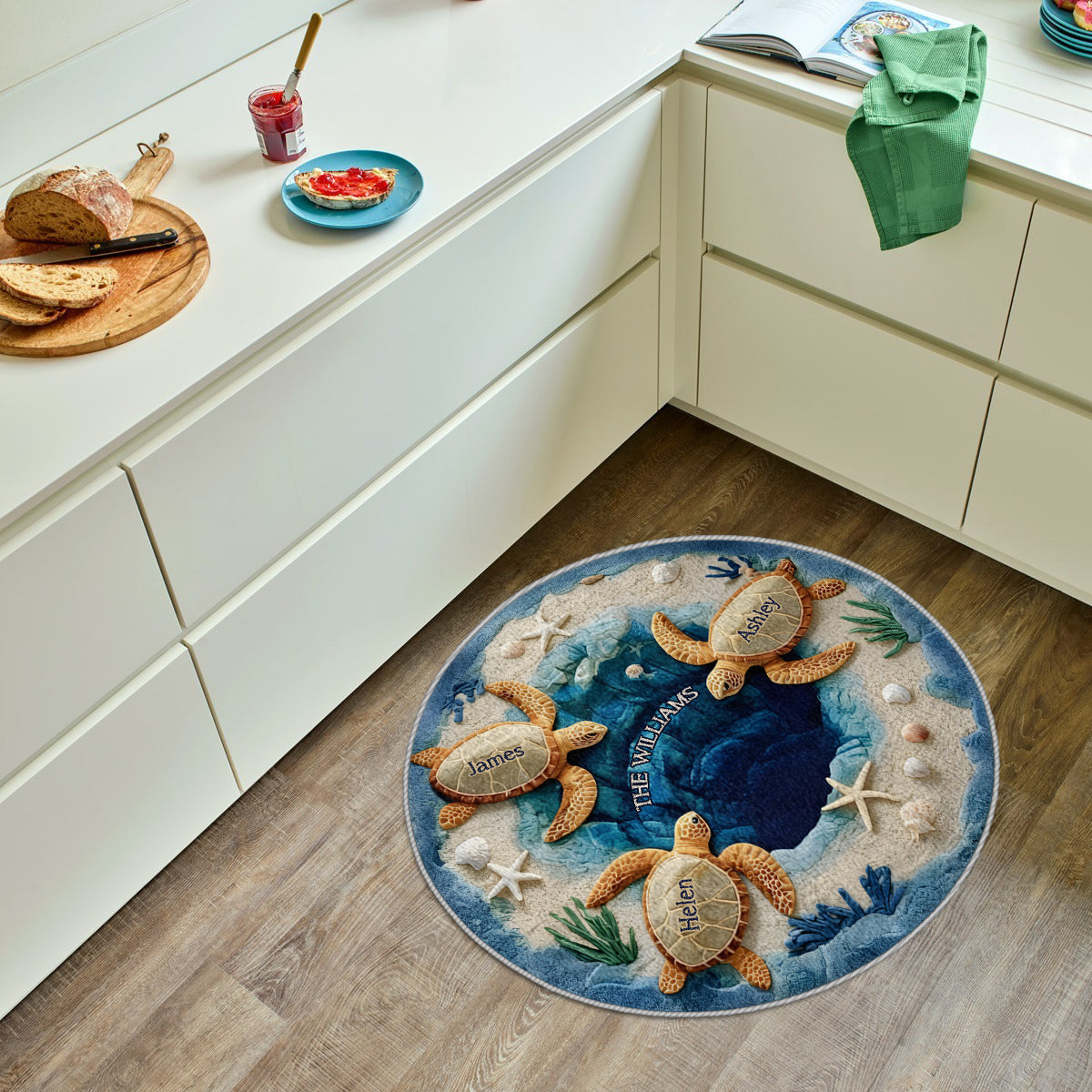 Our Family - Personalized Turtle Non-Slip Tufted Rug