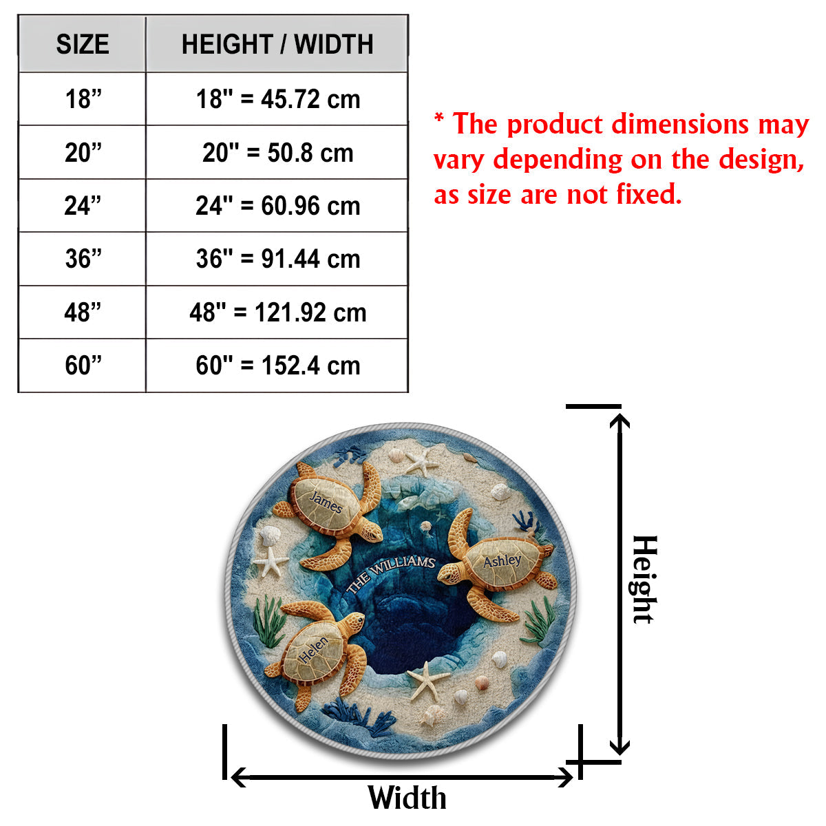 Our Family - Personalized Turtle Non-Slip Tufted Rug