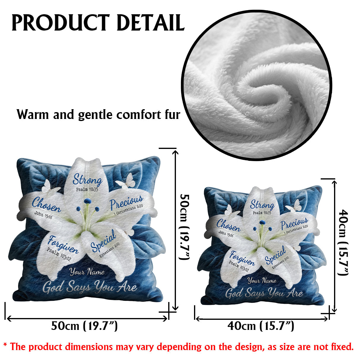 God Says You Are Perfect Gift For Your Loved Ones - Personalized Christian Faux Fur Shaped Pillow