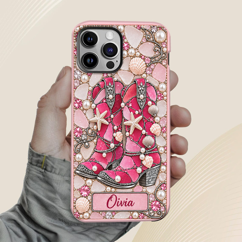 Cowgirl Boots - Personalized Cowgirl Full Print Phone Case
