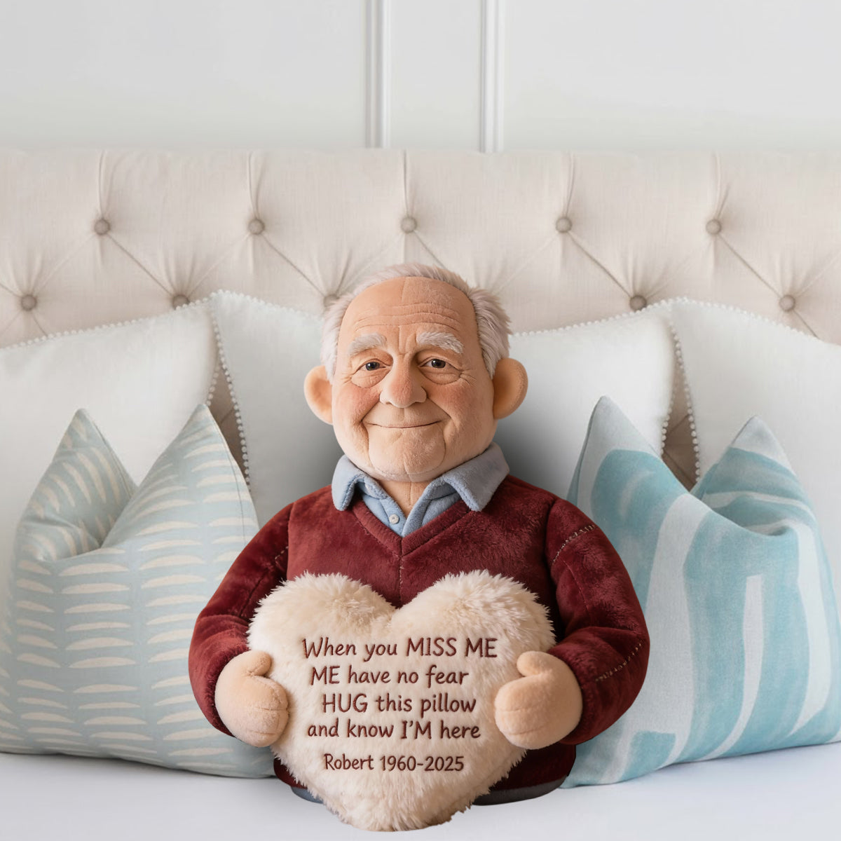 Custom From Photo - When You Miss Me - Personalized Memorial Faux Fur Shaped Pillow