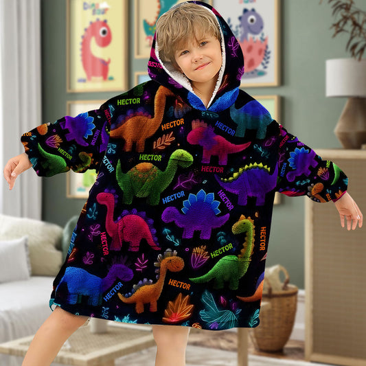 Boys' Casual Warm Outfit for Autumn and Winter - Personalized Kid Blanket Hoodie
