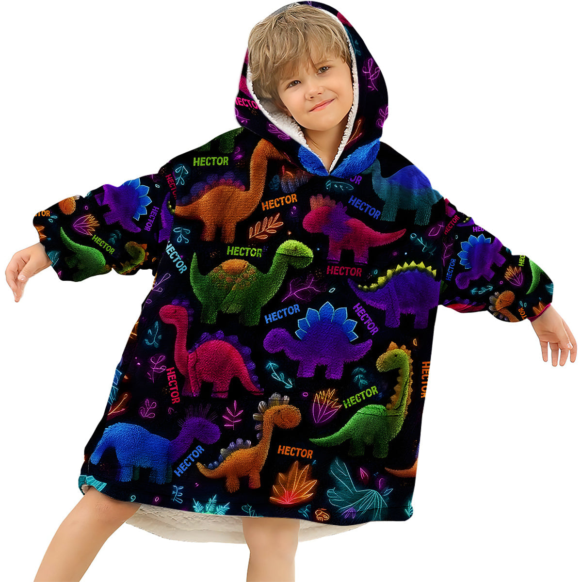 Boys' Casual Warm Outfit for Autumn and Winter - Personalized Kid Blanket Hoodie