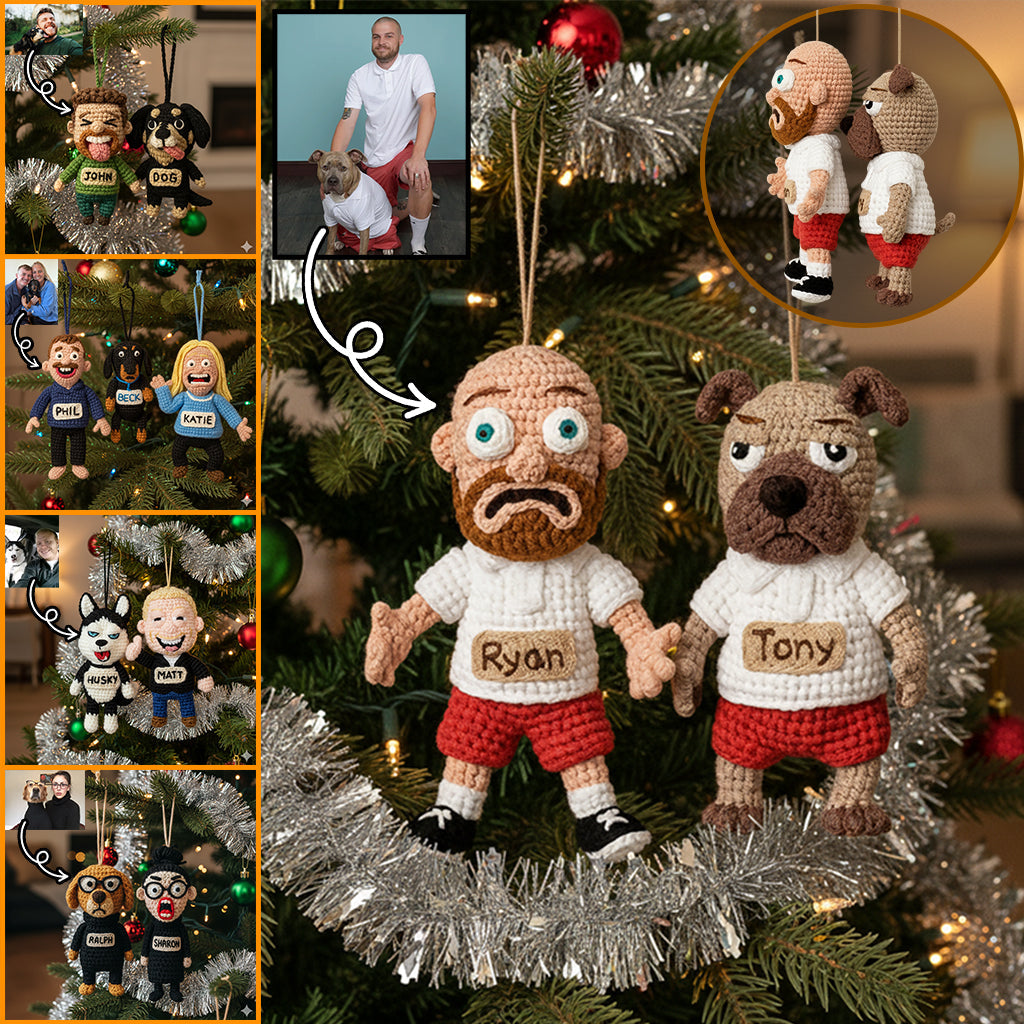 Merry Furry Christmas - Personalized Dog Handmade Crochet Ornament