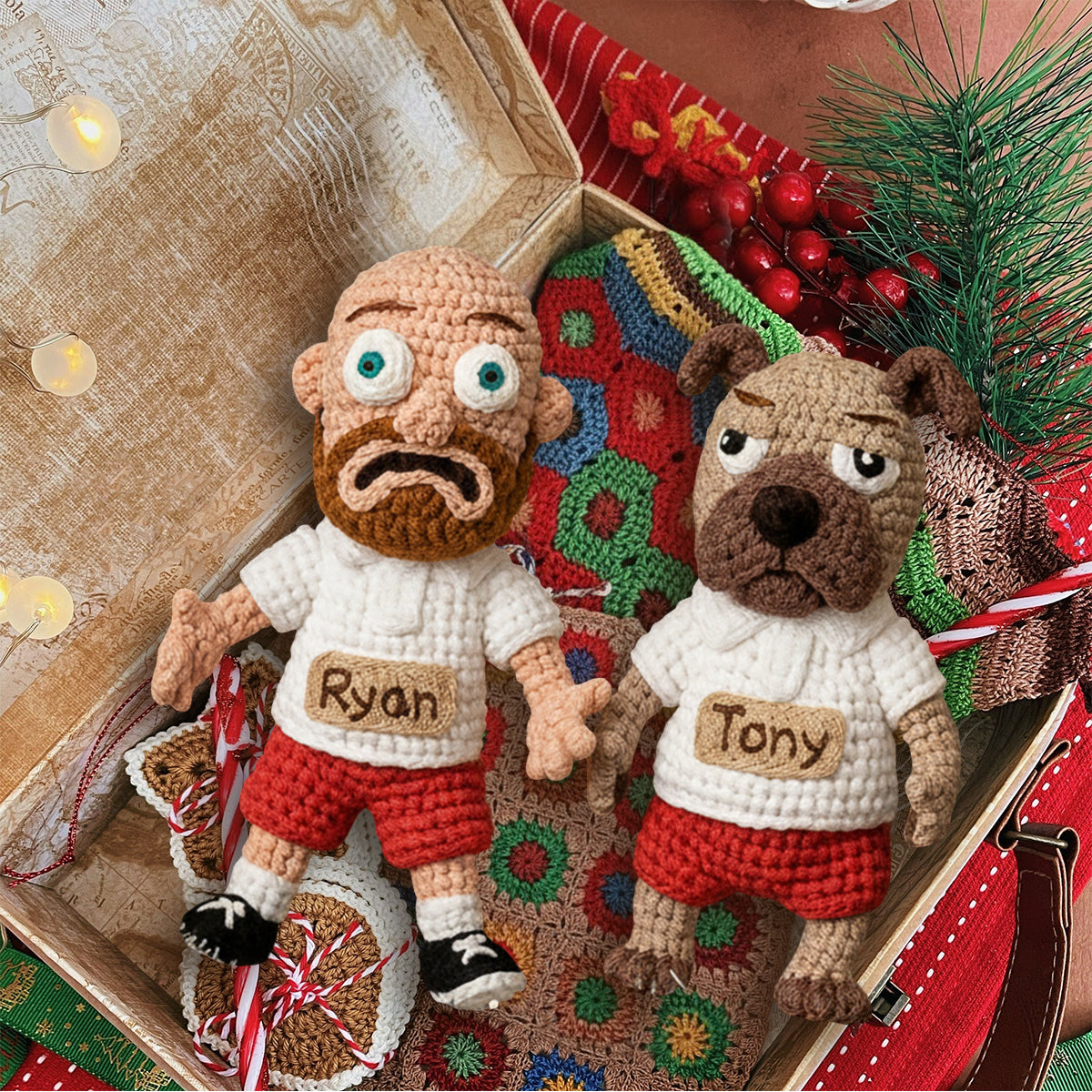 Merry Furry Christmas - Personalized Dog Handmade Crochet Ornament