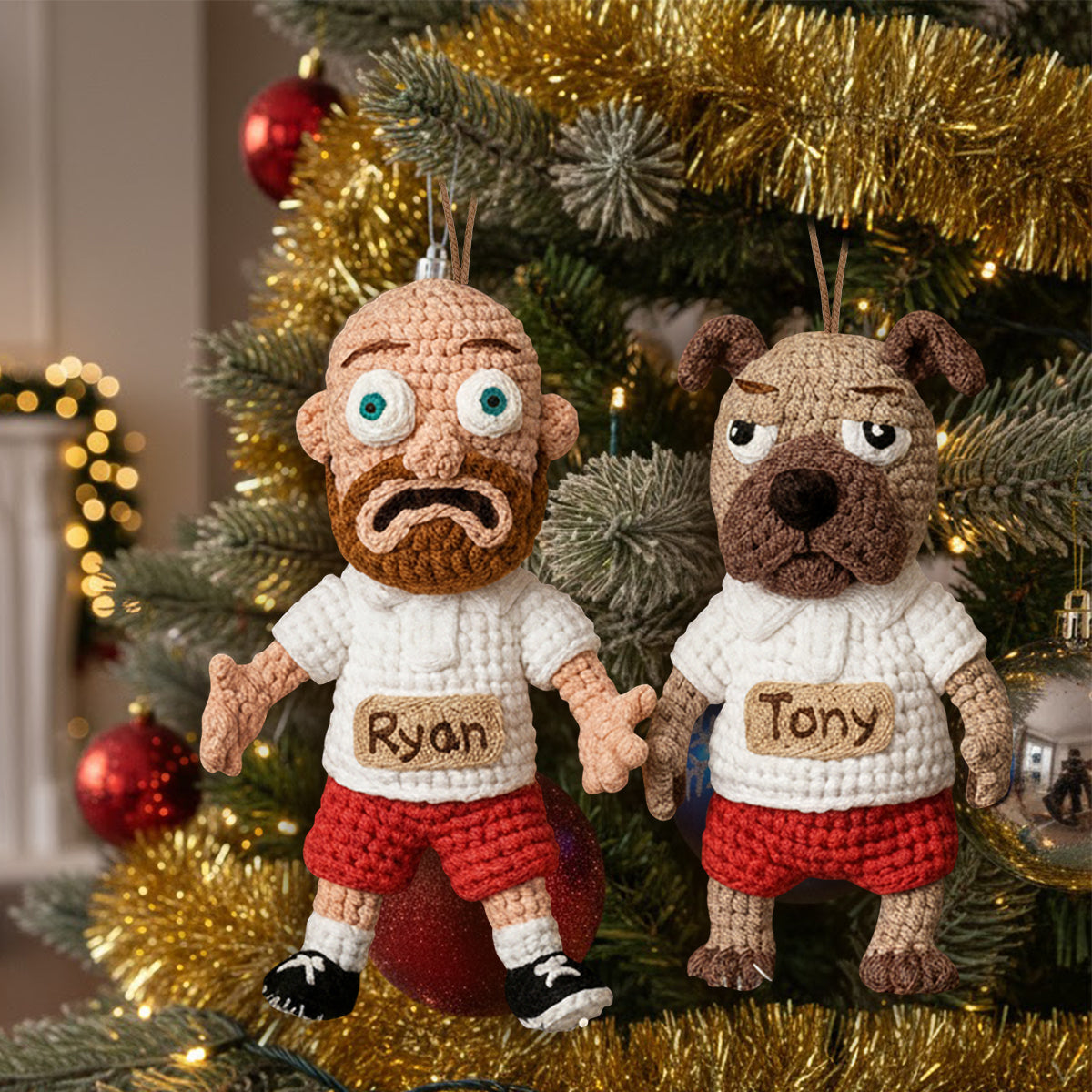 Merry Furry Christmas - Personalized Dog Handmade Crochet Ornament