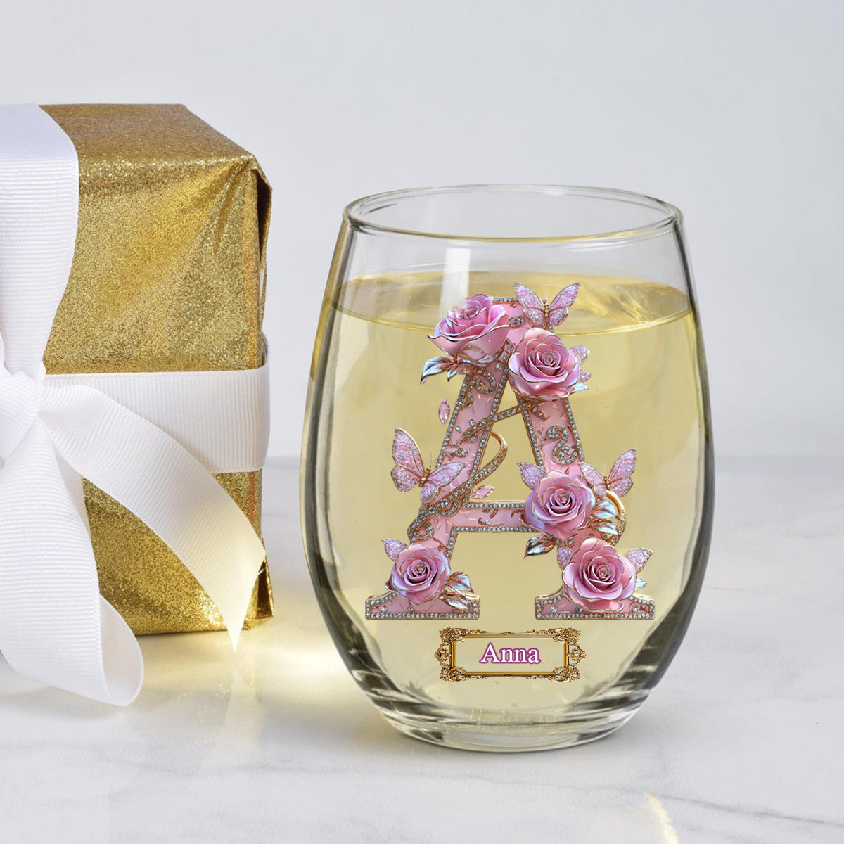 If Friends Were Flowers, I'd Pick You - Personalized Bestie All Over Wine Glass