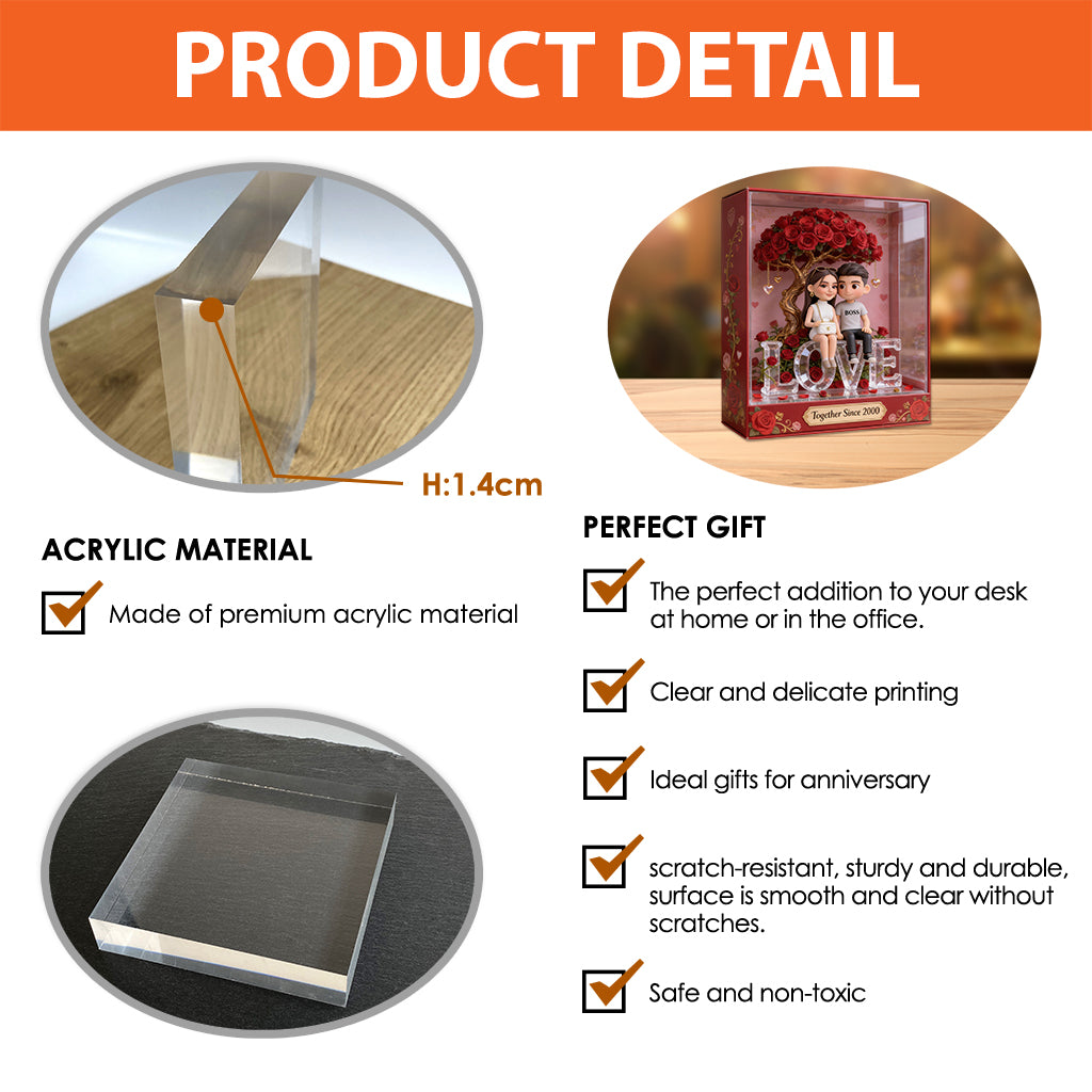 Custom Any Photo - Personalized Couple Custom Shaped Acrylic Plaque