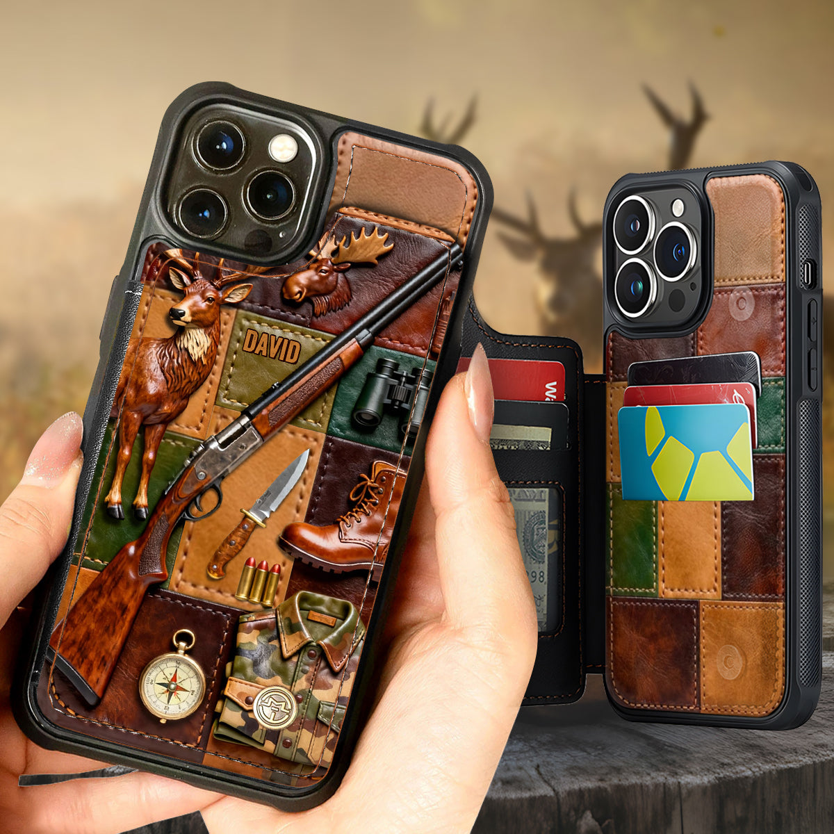 Perfect Gift For Hunting Lovers - Personalized Hunting Fully Printed Wallet Phone Case