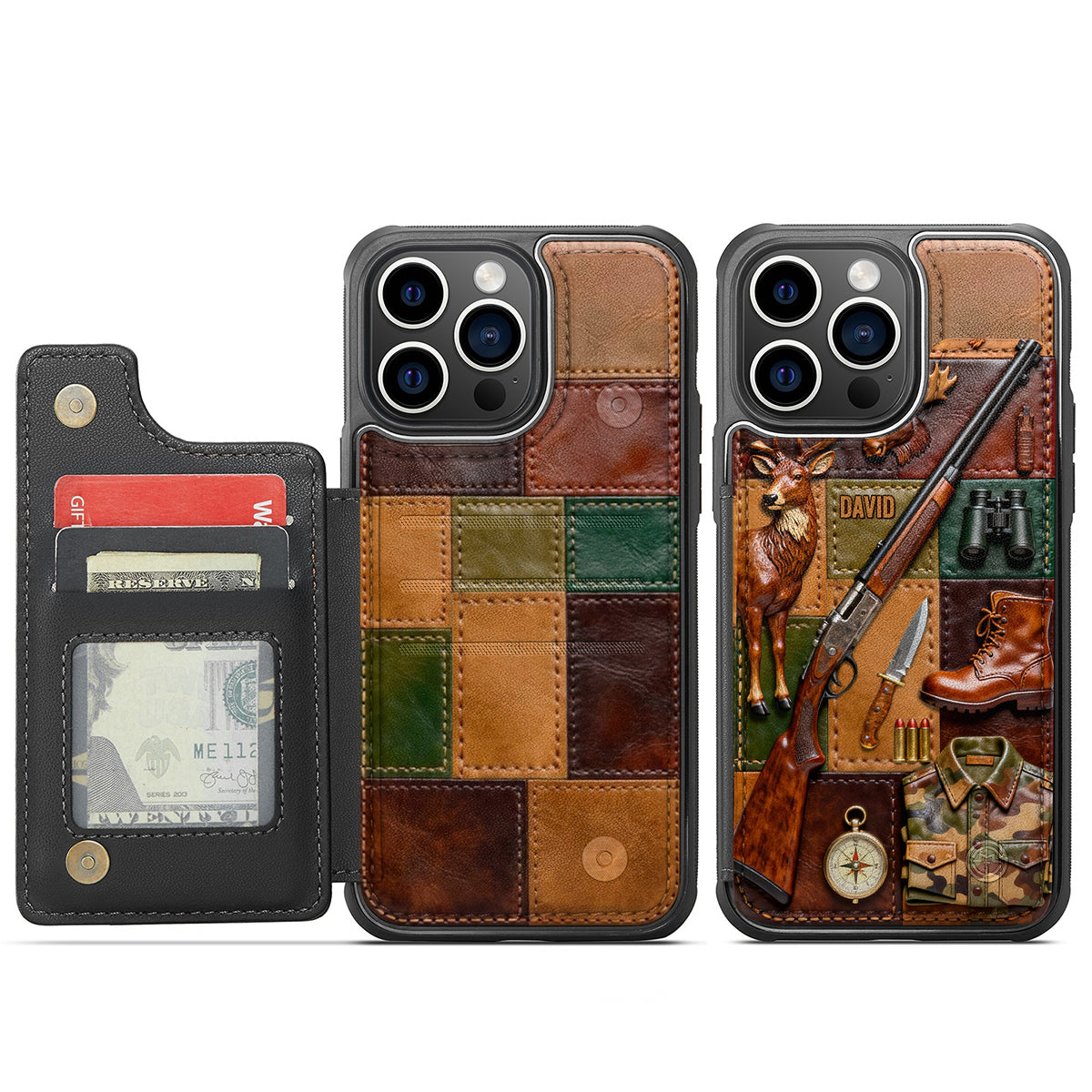 Perfect Gift For Hunting Lovers - Personalized Hunting Fully Printed Wallet Phone Case