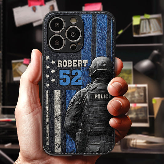 Police Officer Life - Personalized Police Officer Leather Phone Case